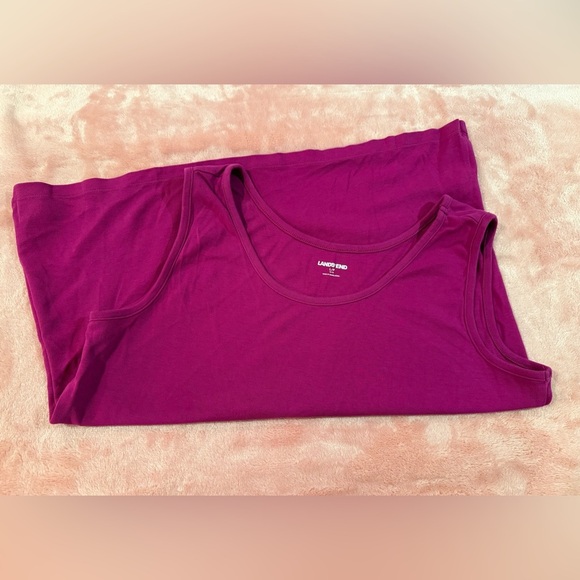 Lands' End Women's magenta petite Tank Top -Size L - Picture 9 of 12